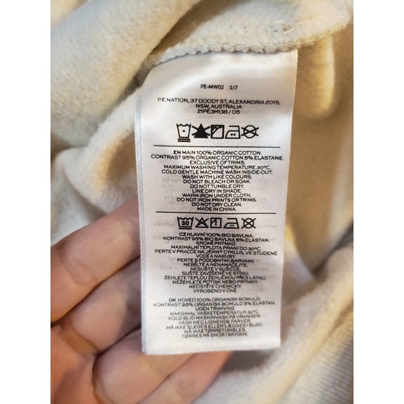 P.E. Nation NWT Womens Endurance Drawstring Hoodie Sweatshirt White M Pullover - Picture 14 of 16